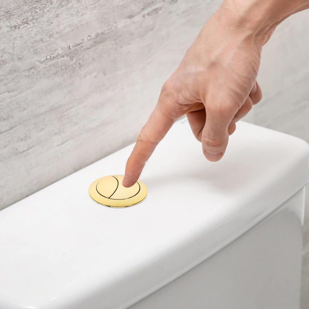 WC-SPÜLTASTE, Doppelstift, Gold, Durchmesser 5.8cm,2er-Pack - Goldfarben, Kunststoff (6/15/6cm)