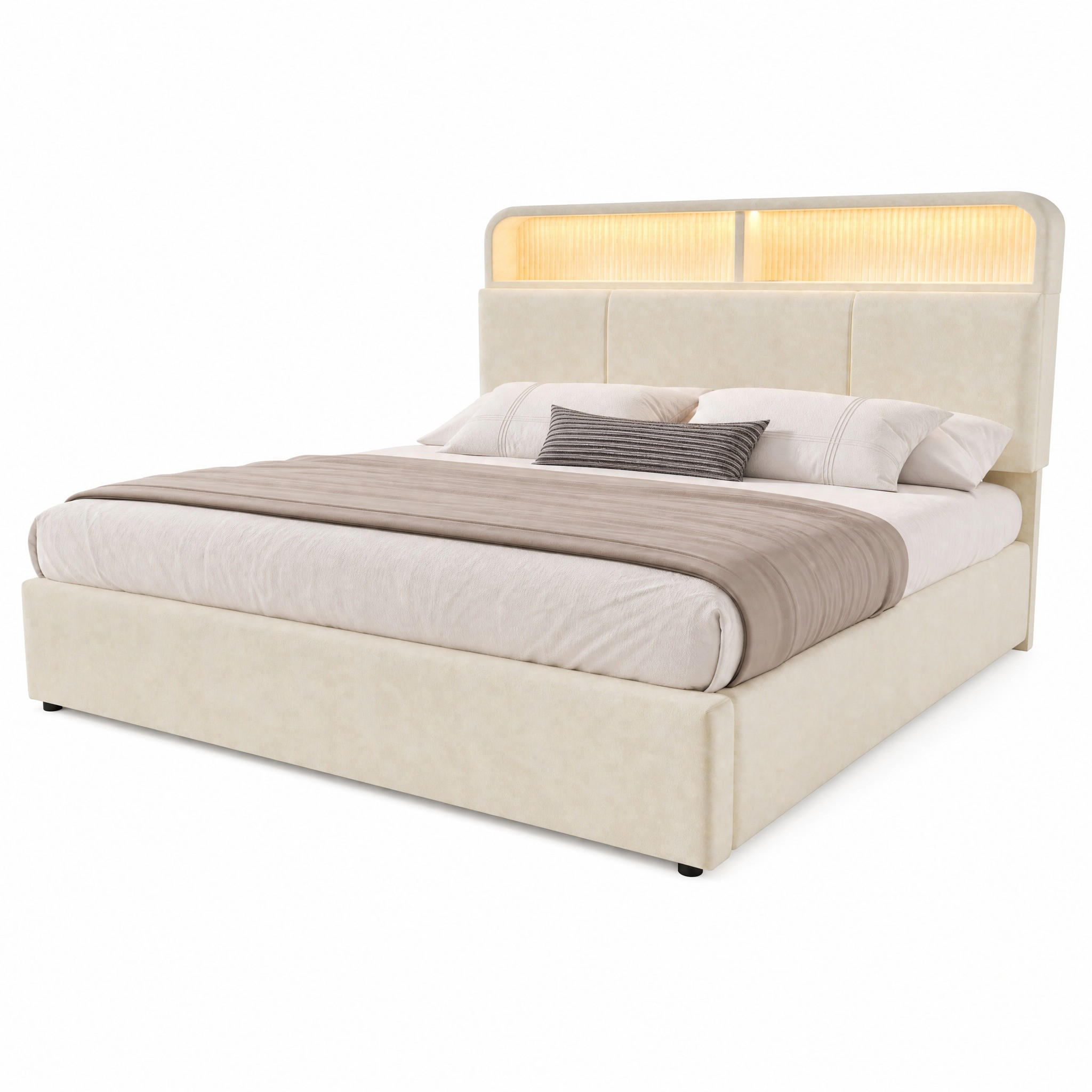 Beauniv Polsterbett Beige 140x200 cm