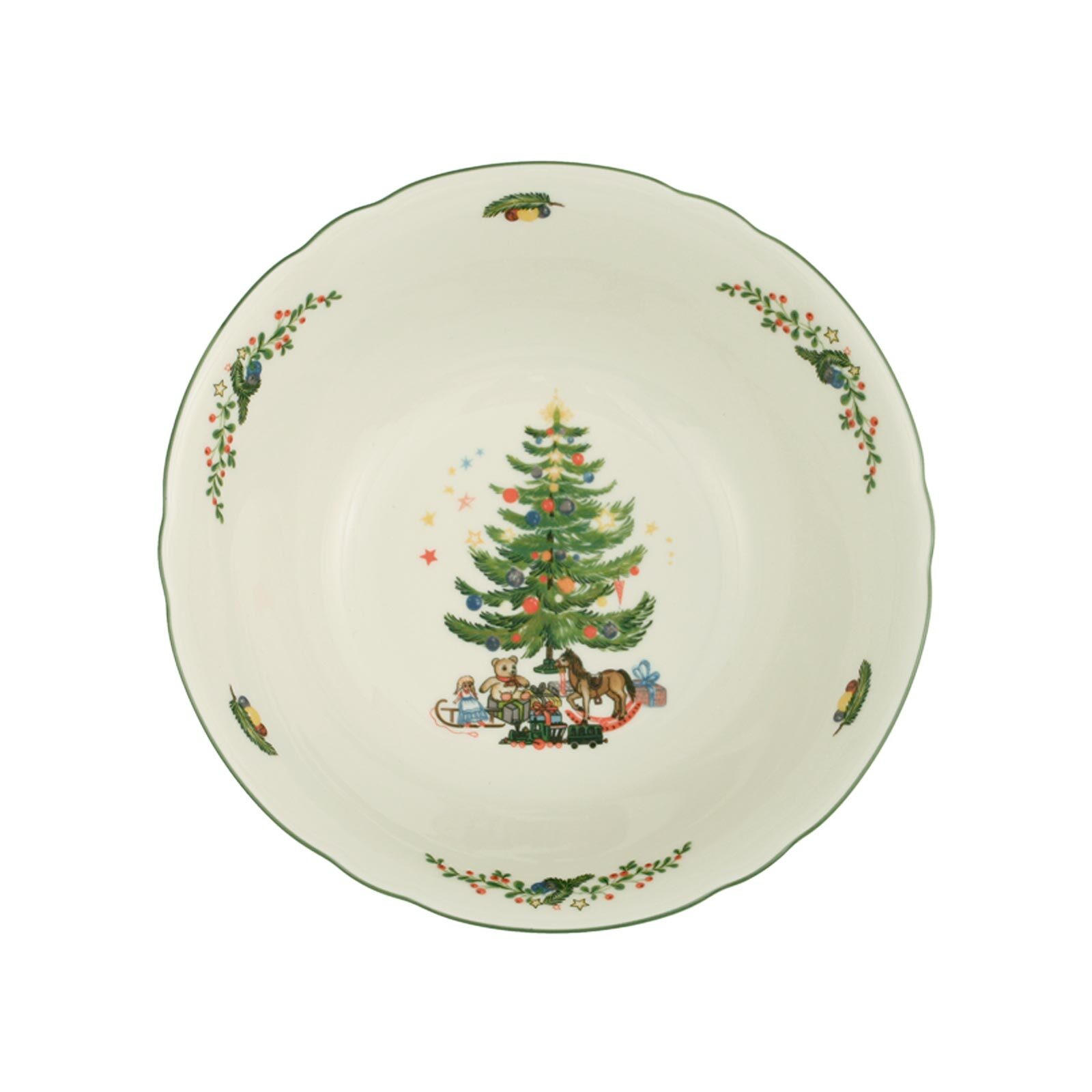 SCHÜSSEL Marieluise Weihnachten weiß-grün ø 20,3 cm - Weiß/Grün, Keramik (20.3cm) - Seltmann Weiden