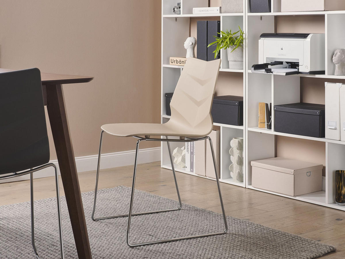 ESSZIMMERSTUHL 4er-Set Kunststoff Beige Hartley - Beige, Kunststoff/Metall (50/82/50cm) - Beliani