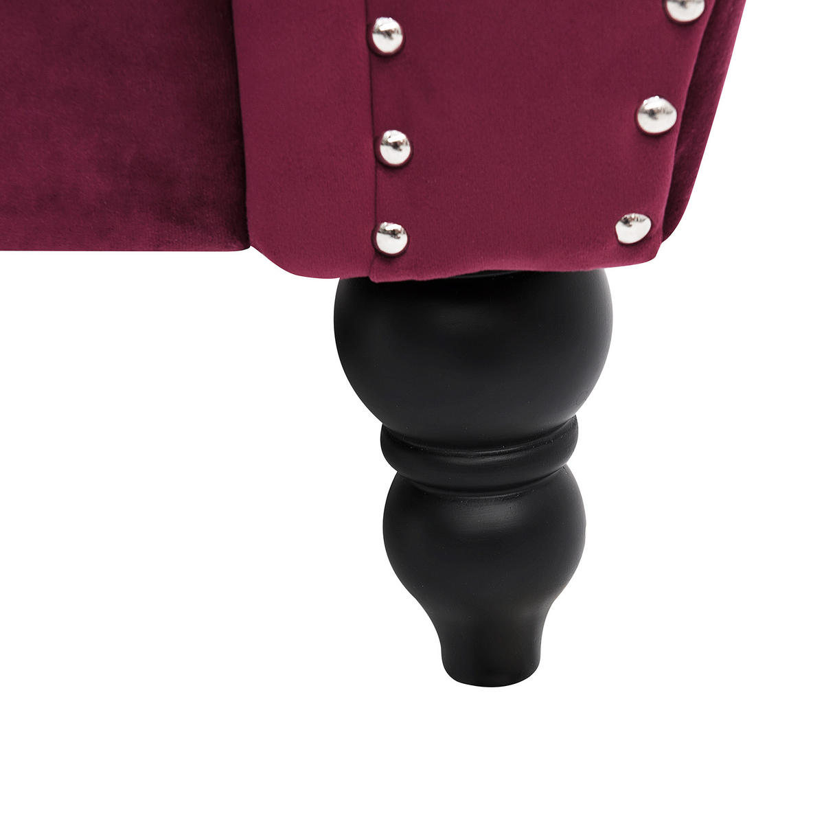 3-SITZER-SOFA Samtstoff Dunkelrot Skien - Dunkelrot, Textil (200/91/83cm) - Beliani