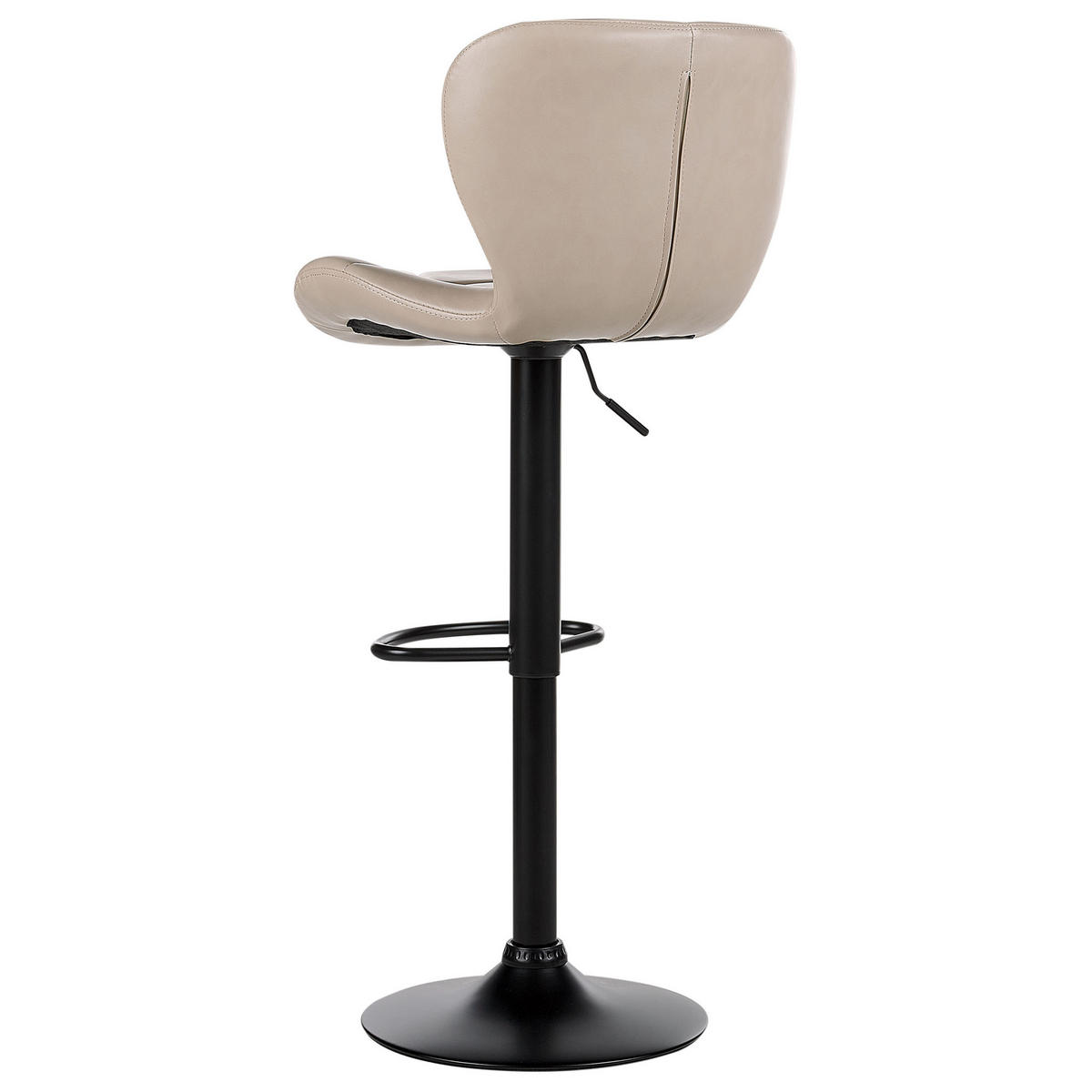 BARHOCKER 2er-Set Kunstleder hellbeige/schwarz höhenverstellbar Valetta - Beige/Schwarz, Kunststoff (46/51cm) - Beliani