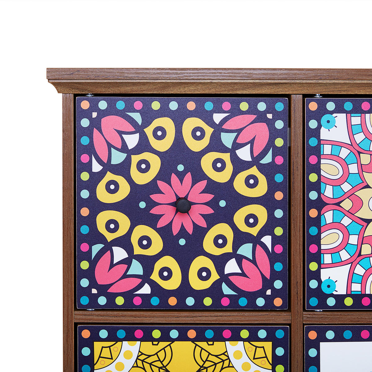 SIDEBOARD Tmavší Odstín dřeva Kuma - bílá/tmavě hnědá, kompozitní dřevo (79/92/40cm) - Beliani