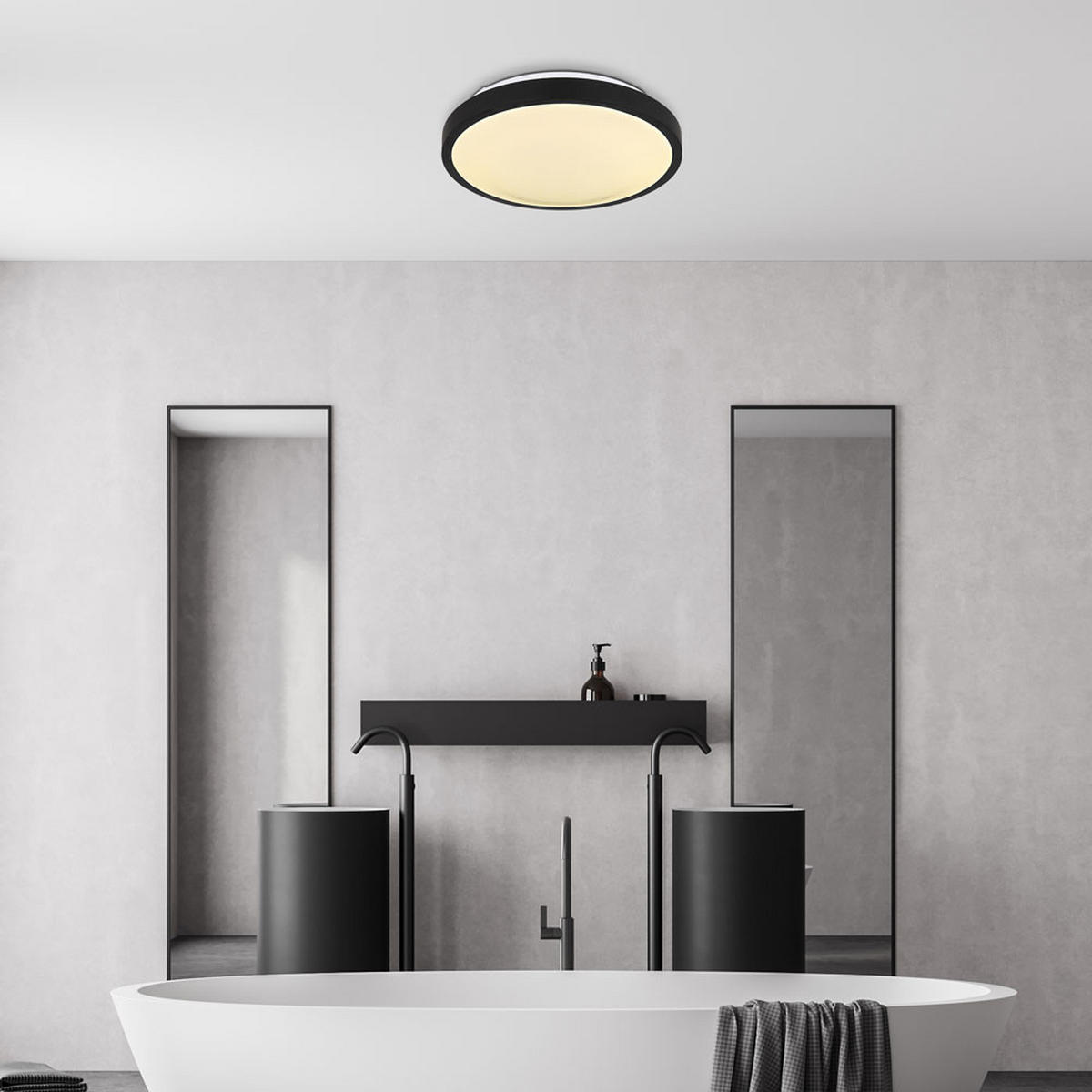 LED DECKENLEUCHTE Gregory Metall Schwarz - Schwarz, Metall (30/30/9cm) - Globo Lighting