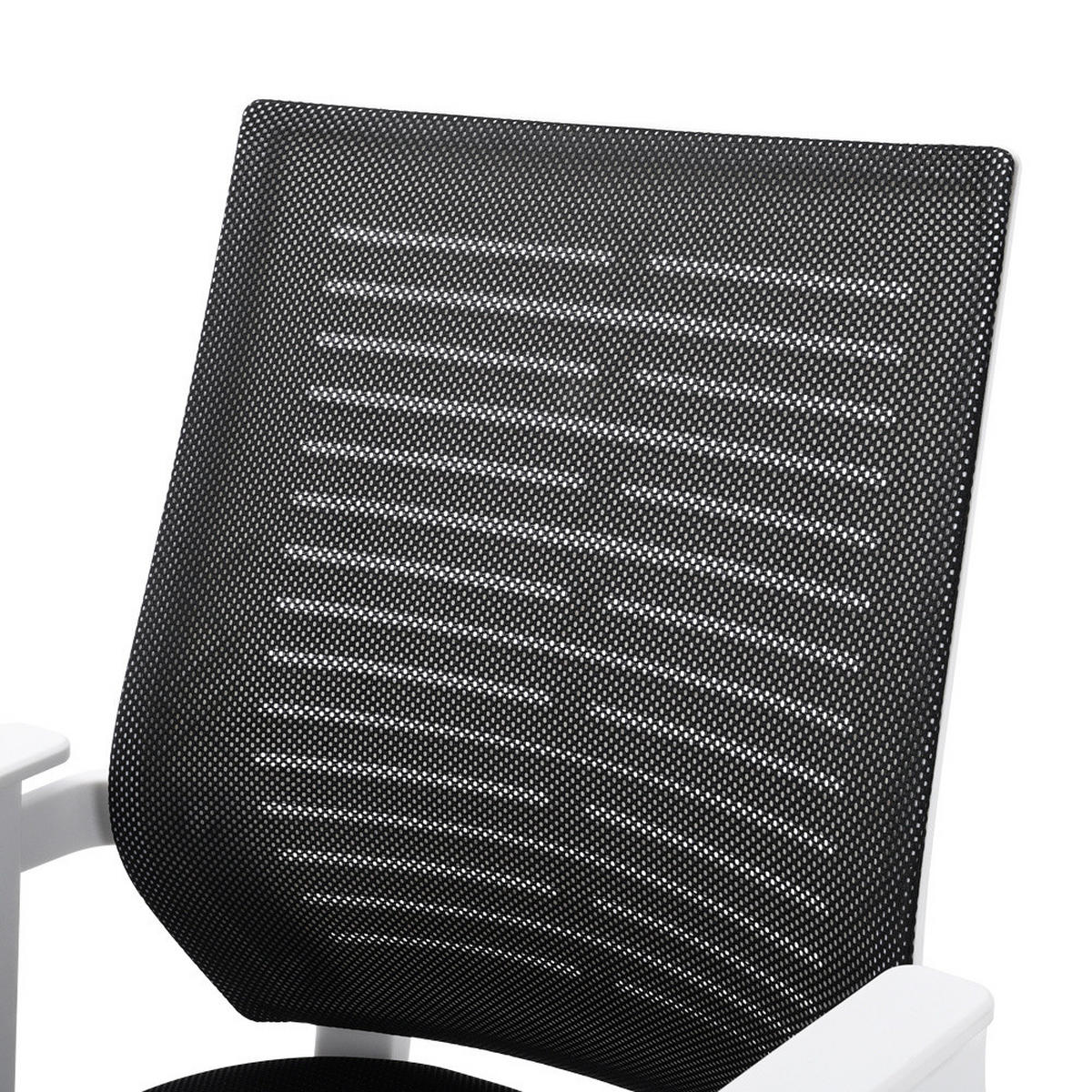 BÜROSTUHL 58/55/93 cm Ergonomisch Metall Schwarz - Schwarz/Weiß, Kunststoff/Textil (58/93/55cm) - Livingandhome