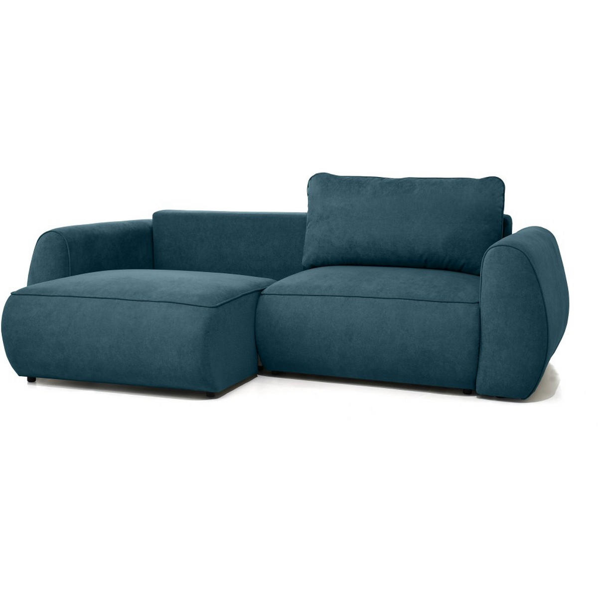 3-SITZER Schlafsofa Bravo mit Eckfunktion, mit zwei Bettkasten, Blau - Blau/Schwarz, Textil (257/96/110cm) - Beautysofa