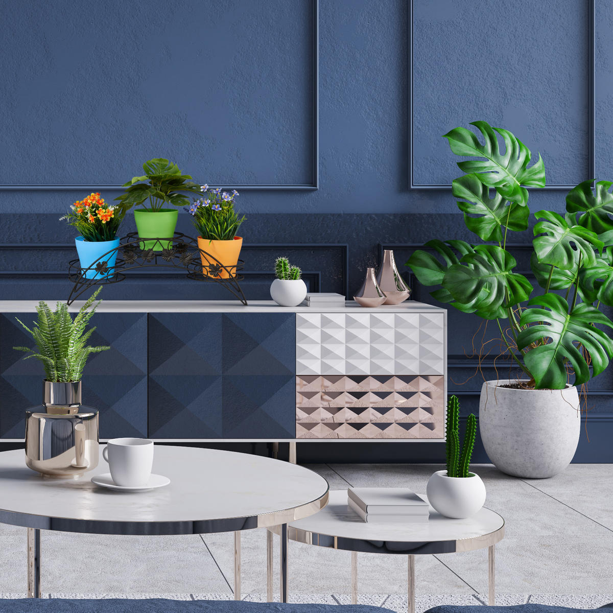 BLUMENTREPPE - Schwarz, Metall (55/21/19cm) - Relaxdays