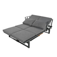 GARTENLOUNGE-SET mit 2 Sofas, Tisch Gartenlounge Set mit aller Sitzkissen und Kissen - Naturfarben/Grau, Holzwerkstoff/Textil - STILVORA