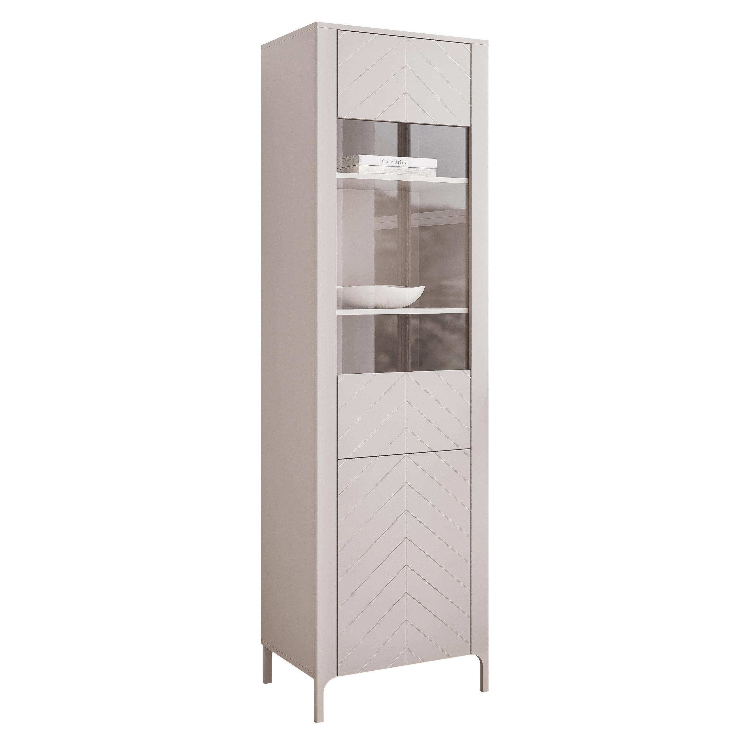 VITRINE LORIEN 59 cm Kaschmir - Kaschmir, Holzwerkstoff/Metall (59.6/197.1/40.6cm) - Idohome