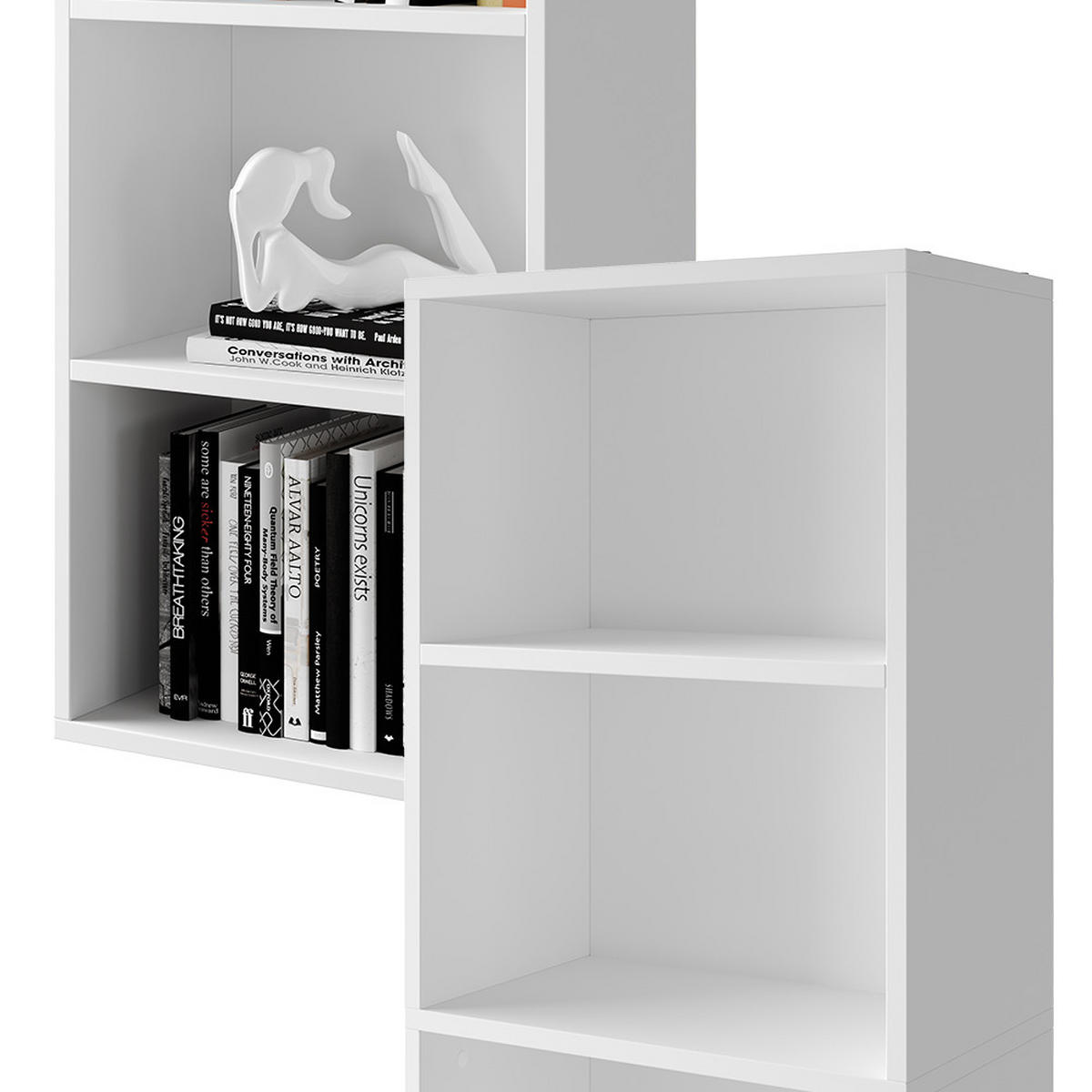 BÜCHERREGAL Bob Weiß 40 x 132 cm mit 5 Fächern - Weiß, Holzwerkstoff (40/132/24cm) - Vicco