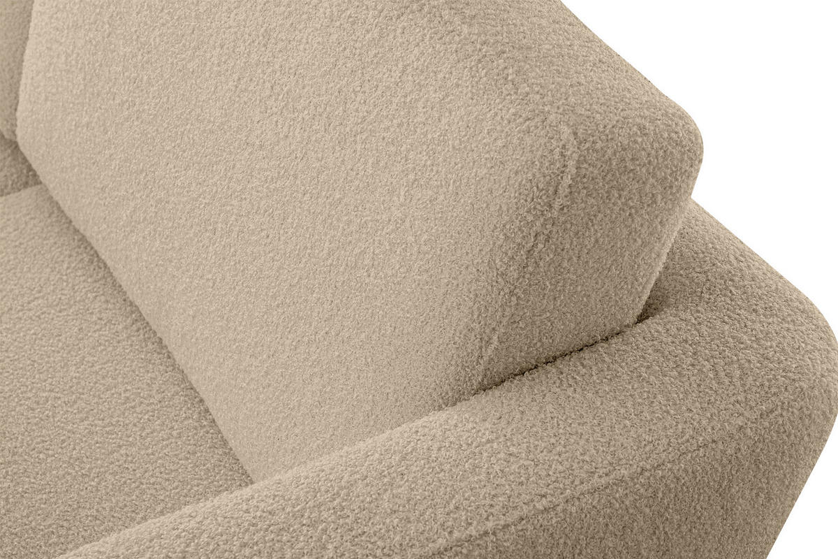 SOFA TAGIO mit Armlehnen, Beige - Beige/Braun, Buchenholz/Textil (153/80/84cm) - KONSIMO®
