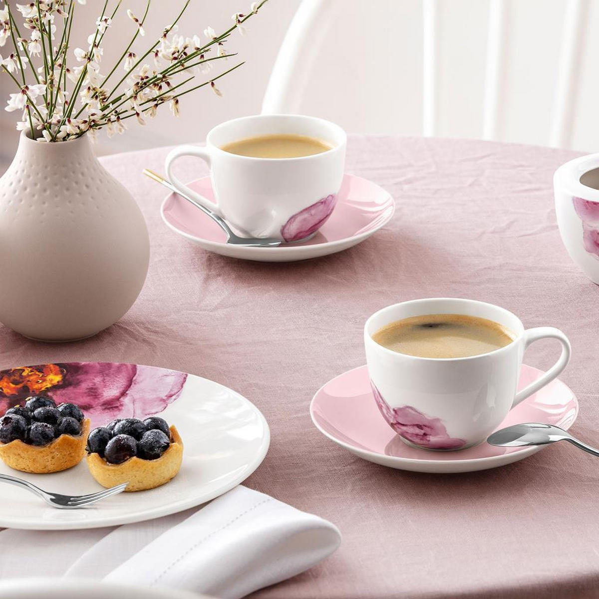 KAFFEEUNTERTASSEN Rose Garden rosa ø 14,8 cm 6er Set - Rosa, Keramik (14.8cm) - Villeroy & Boch
