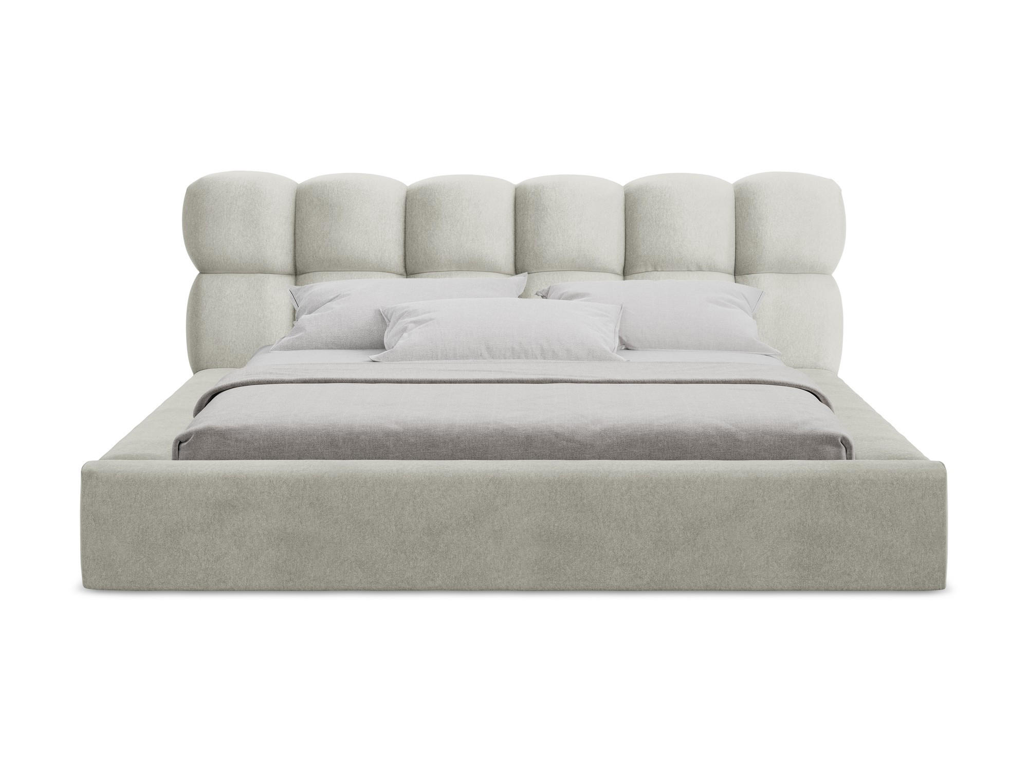 POLSTERBETT mit Bettkasten und Lattenrost 200x240 Grau - Hellgrau/Schwarz, Kunststoff/Textil (160/200cm) - Makamii