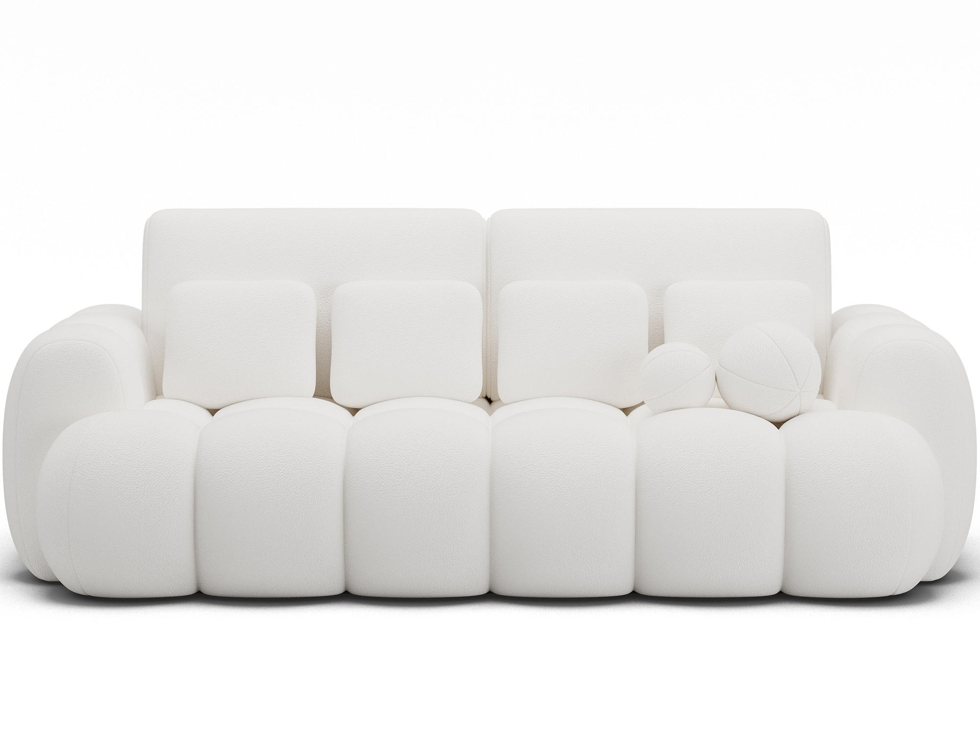 SOFA Elvento - Weiß (Paolli 01) - Weiß, Holzwerkstoff (256/105/119cm) - Möblo