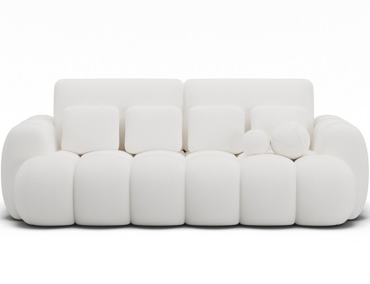 SOFA Elvento - Weiß (Paolli 01) - Weiß, Holzwerkstoff (256/105/119cm) - Möblo
