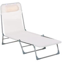 GARTENLIEGE Cremefarben 1 Stück - Beige, Metall (56/28/182cm) - GiPP