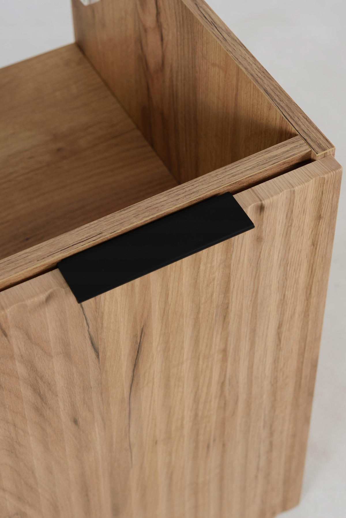 WASCHBECKUNTERSCHRANK FLOW mit Regal + Platte Schwarz matt 160/57/46 cm - Schwarz, Holzwerkstoff (160/57/46cm) - Rodan