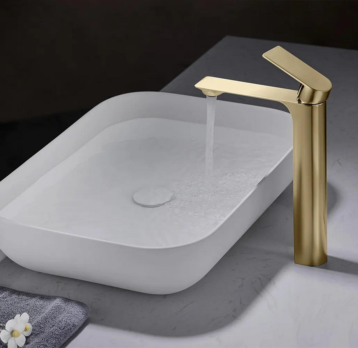 WASCHBECKENARMATUR Rea Urban Gold High - Goldfarben, Metall (4.5/29/19cm) - REA