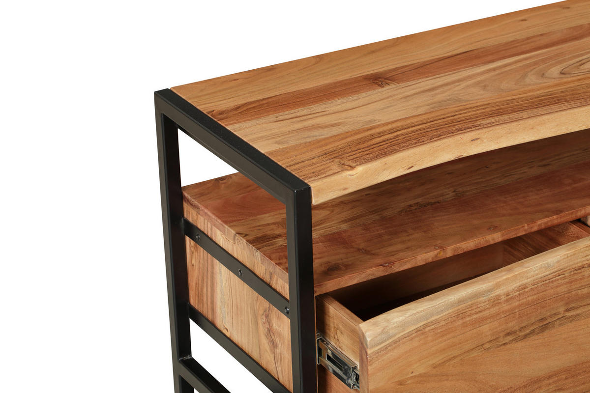 TV-SCHRANK Bjorn Akazie Natur 51x43x145cm - Hellbraun, Holz (43/51/145cm) - DELUKE