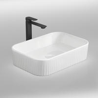 WASCHBECKEN mit Vertikale Rillen Abgerundete Ecken 45 / 32 / 11 cm - Weiß, Keramik (45/11/32cm) - EMKE