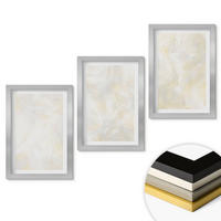 WANDBILDER 3er Set - 20x30 cm Silberner Rahmen - Helles Strukturfarbendesign - Silberfarben, Kunststoff (20/30cm) - ArtPrintCave