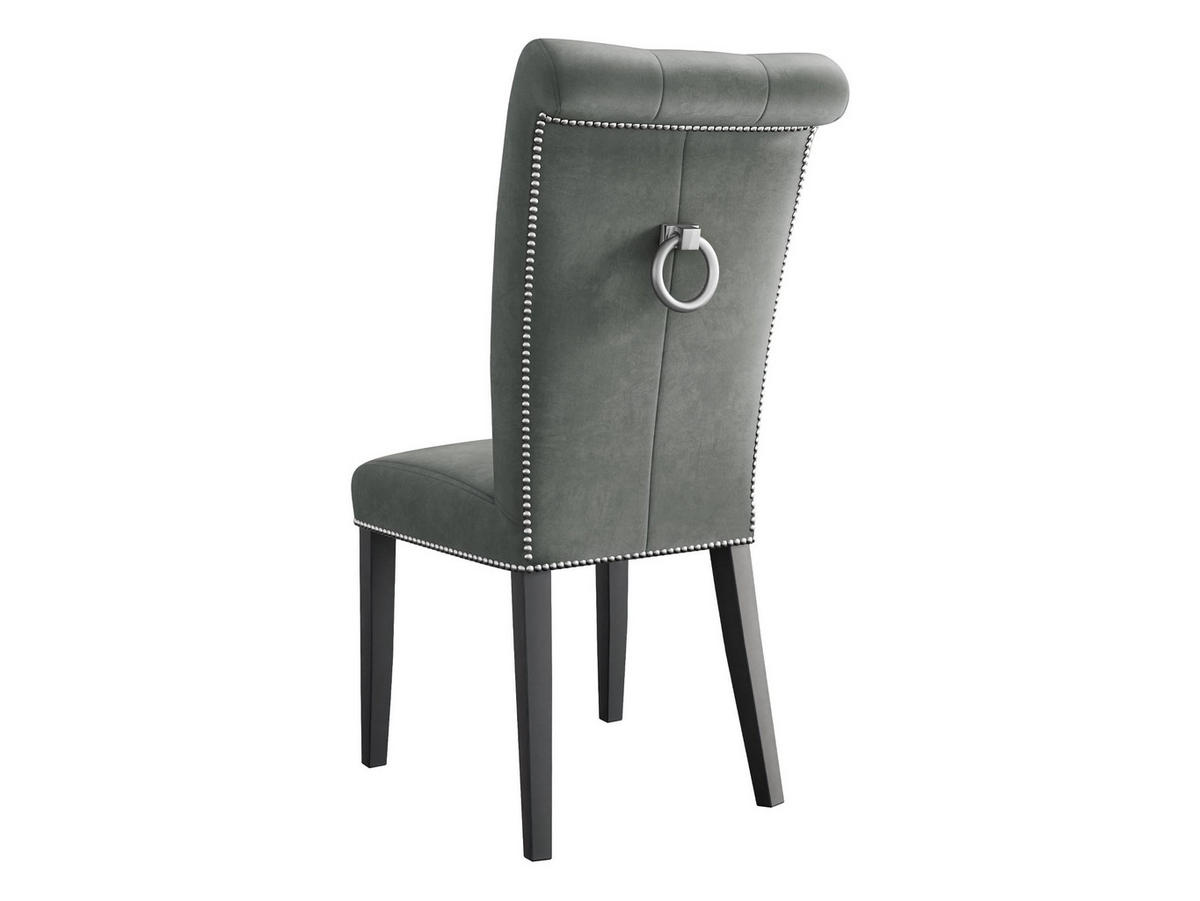 POLSTERSTUHL Christina, Holzfarbe: Schwarz - Dunkelgrau/Schwarz, Holz/Textil (47/103/68cm) - MIRJAN24