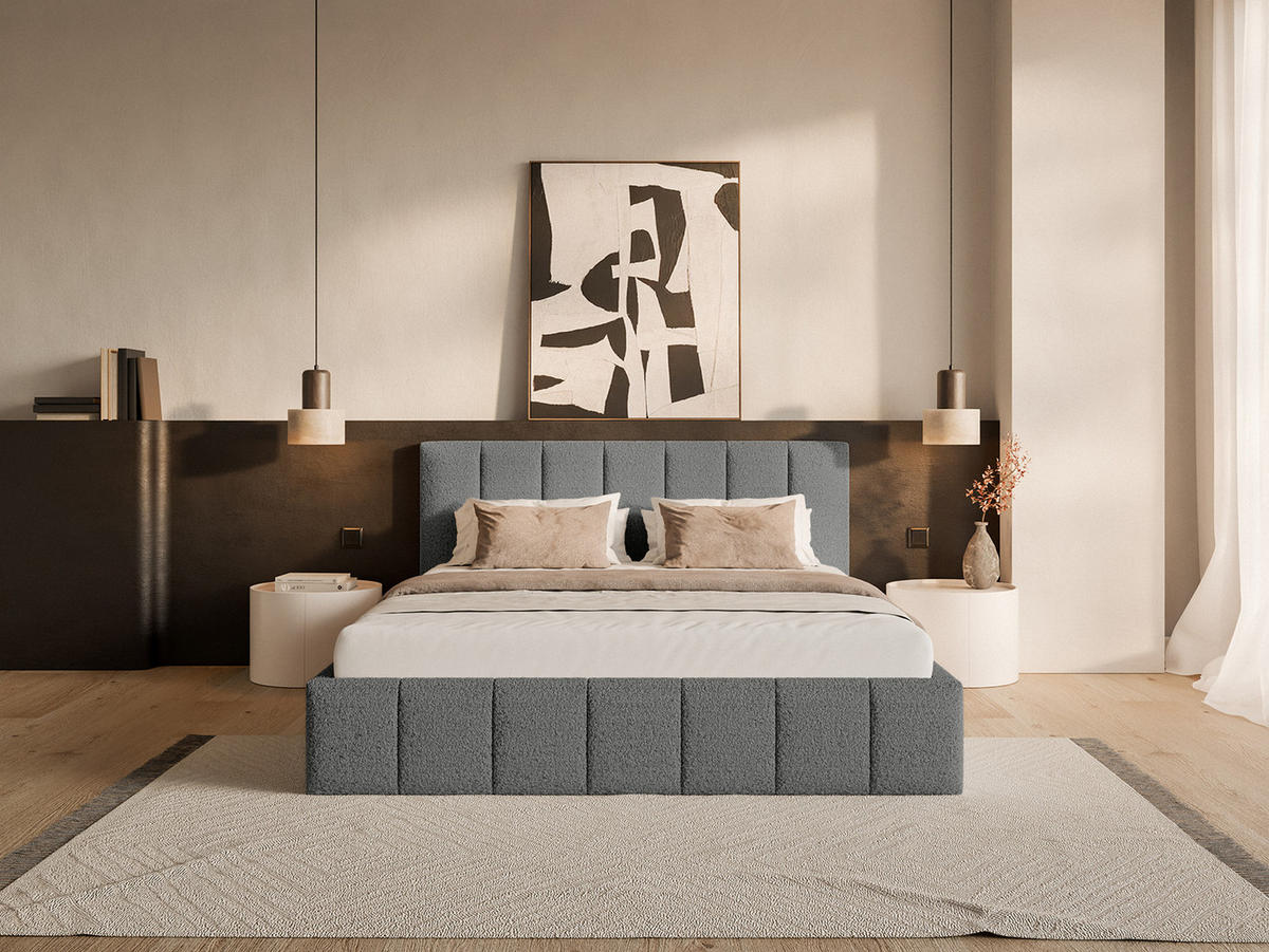 POLSTERBETT TORAO 160x200 cm, Dunkelgrau - Dunkelgrau, Textil (160/200cm) - Fedve