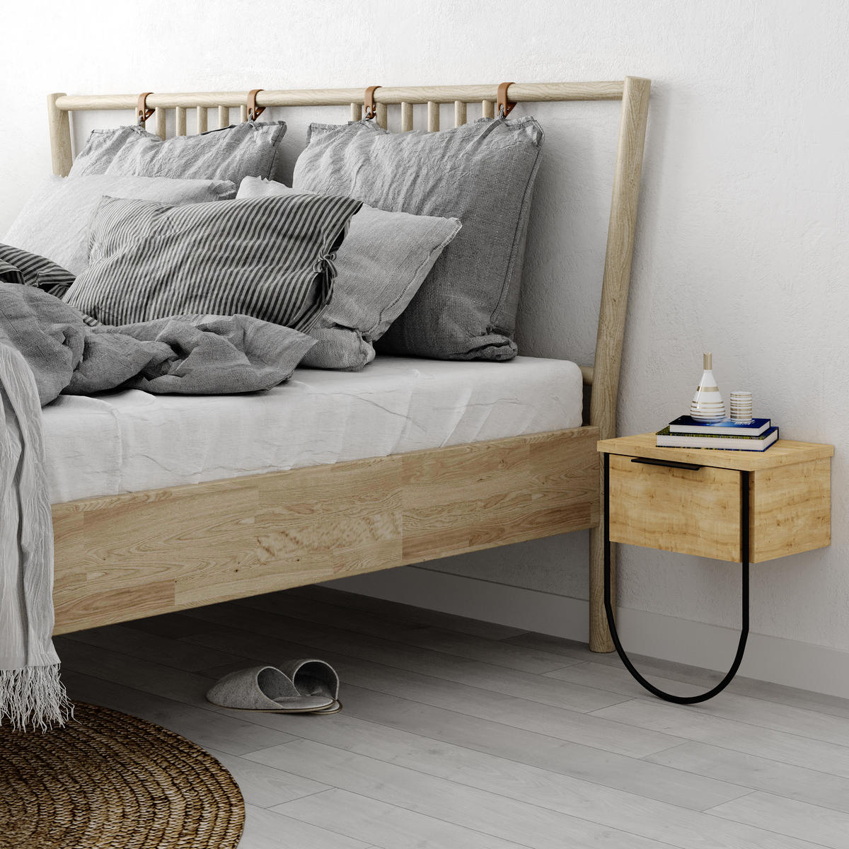 NACHTTISCH Norfolk Eiche 33/44/25 cm - Eichefarben, Holzwerkstoff (33/44/25cm) - Decortie