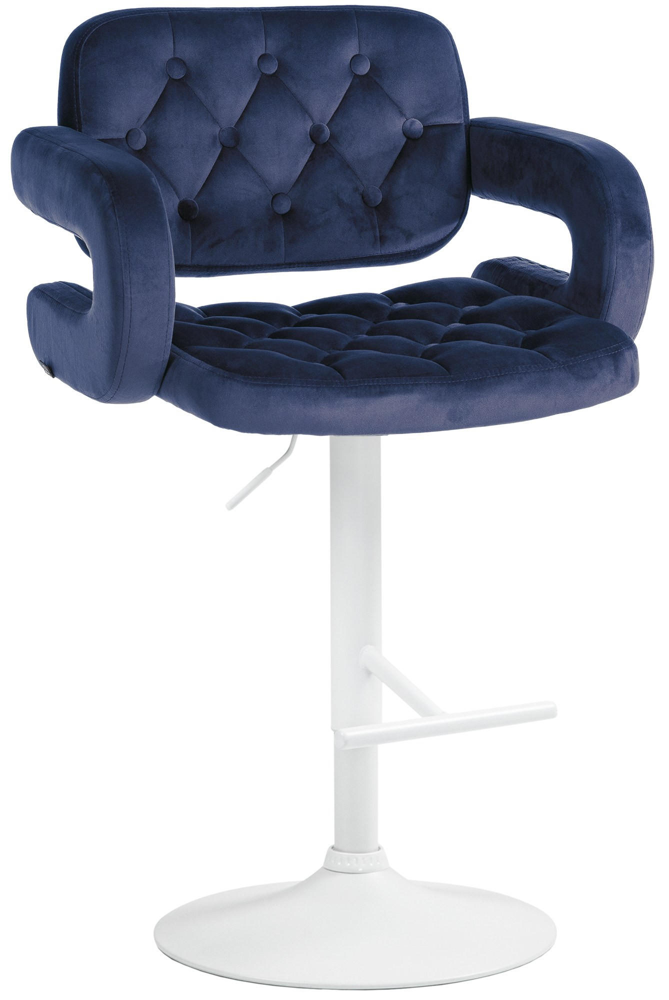 BARHOCKER Samt blau - Blau/Weiß, Textil (62/103/55cm) - CLP