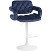 BARHOCKER Samt blau - Blau/Weiß, Textil (62/103/55cm) - CLP