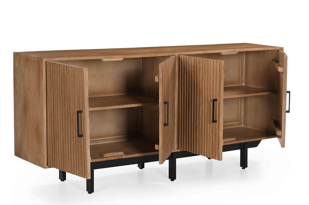 KOMMODE 180x40x80 aus Mangoholz, natürlich - Braun, Holz (180/80/40cm) - Giga Meubel