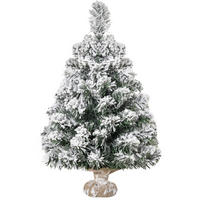 WEIHNACHTSBÄUME 32/32/60 cm Weiß-Grün aus Kunststoff mit Schneeeffekt - Weiß, Kunststoff (60cm) - OKWISH