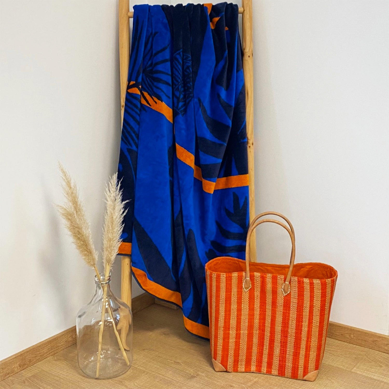 STRANDTUCH Frottee Velours Jacquard Sunday 140x180 400g/m² - Blau, Textil (140/180cm) - LE COMPTOIR DE LA PLAGE