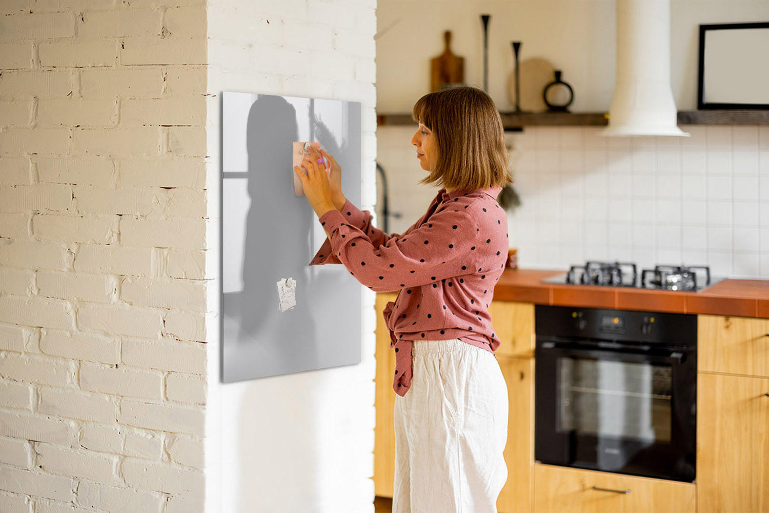 MAGNETTAFEL 60x90 Hellgrau schwarzer Marker - Hellgrau, Glas (60/0.4/90cm) - TULUP