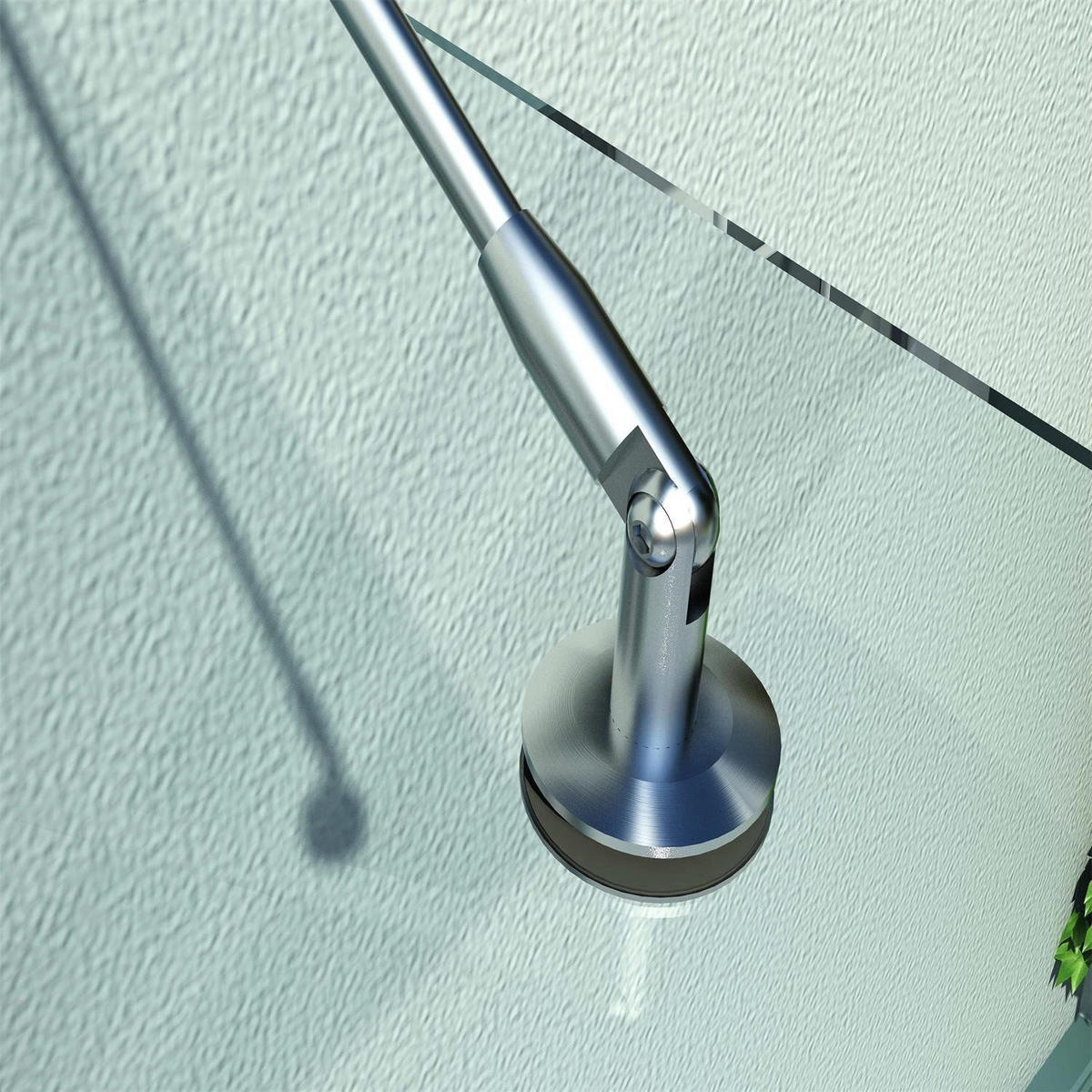 VORDACH DE-07394 mit gehärtetem Glas und Edelstahl Klarglas - Transparent, Glas/Metall (90/12/200cm) - ComfortXL