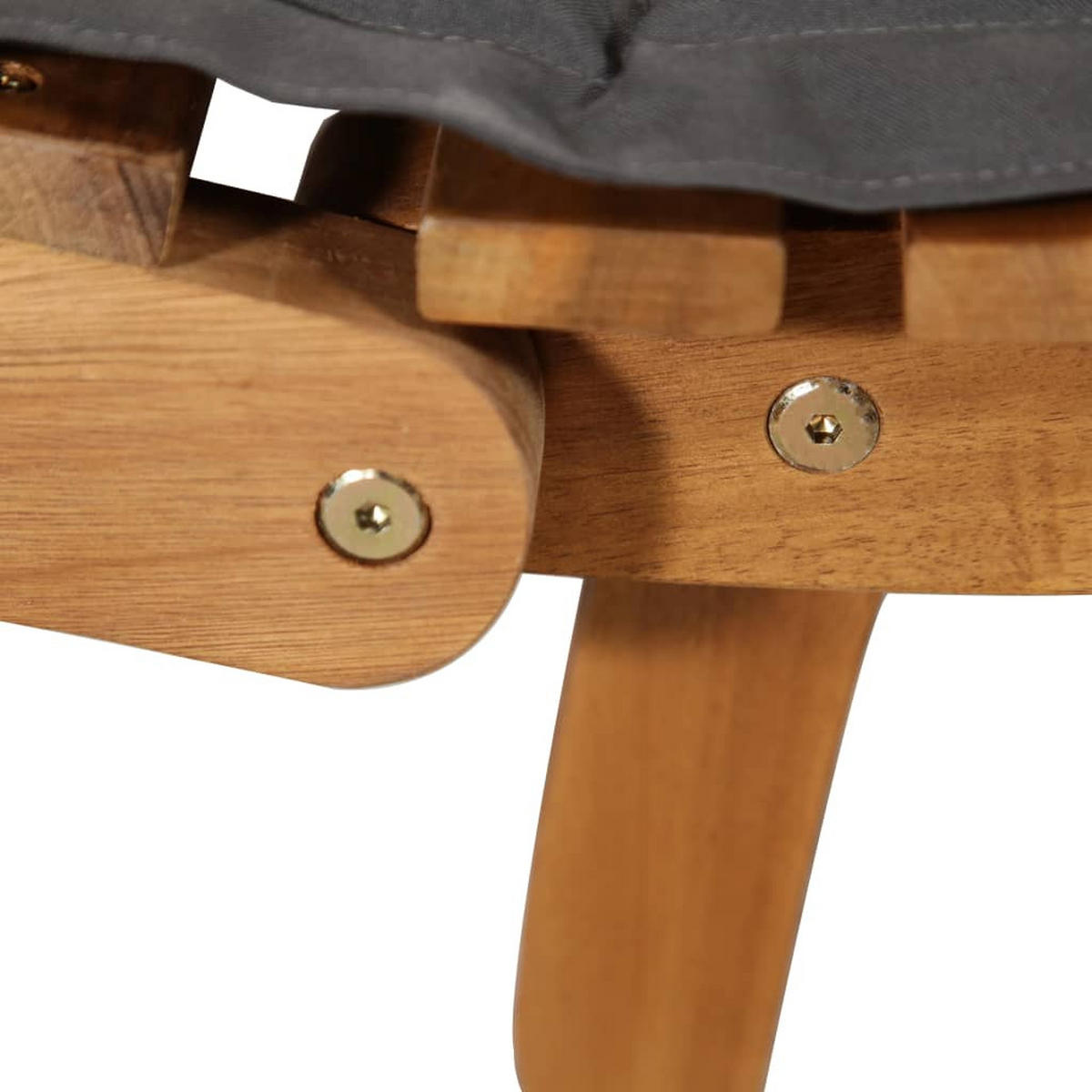 SONNENLIEGE Mit Auflage Massivholz Akazie Dunkelgrau - Dunkelgrau/Grau, Holz/Textil (55/64/184cm) - vidaXL