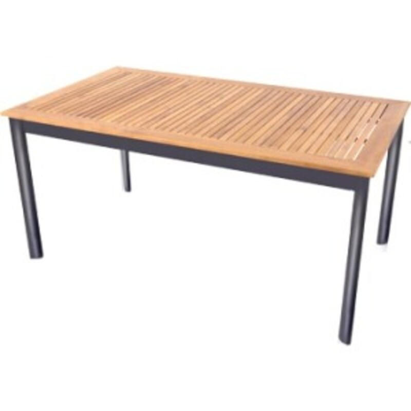 GARTENTISCH Monza - Anthrazit - 150/90/75,5 cm - Dunkelgrau, Metall (150/90/75cm) - Lesli Living