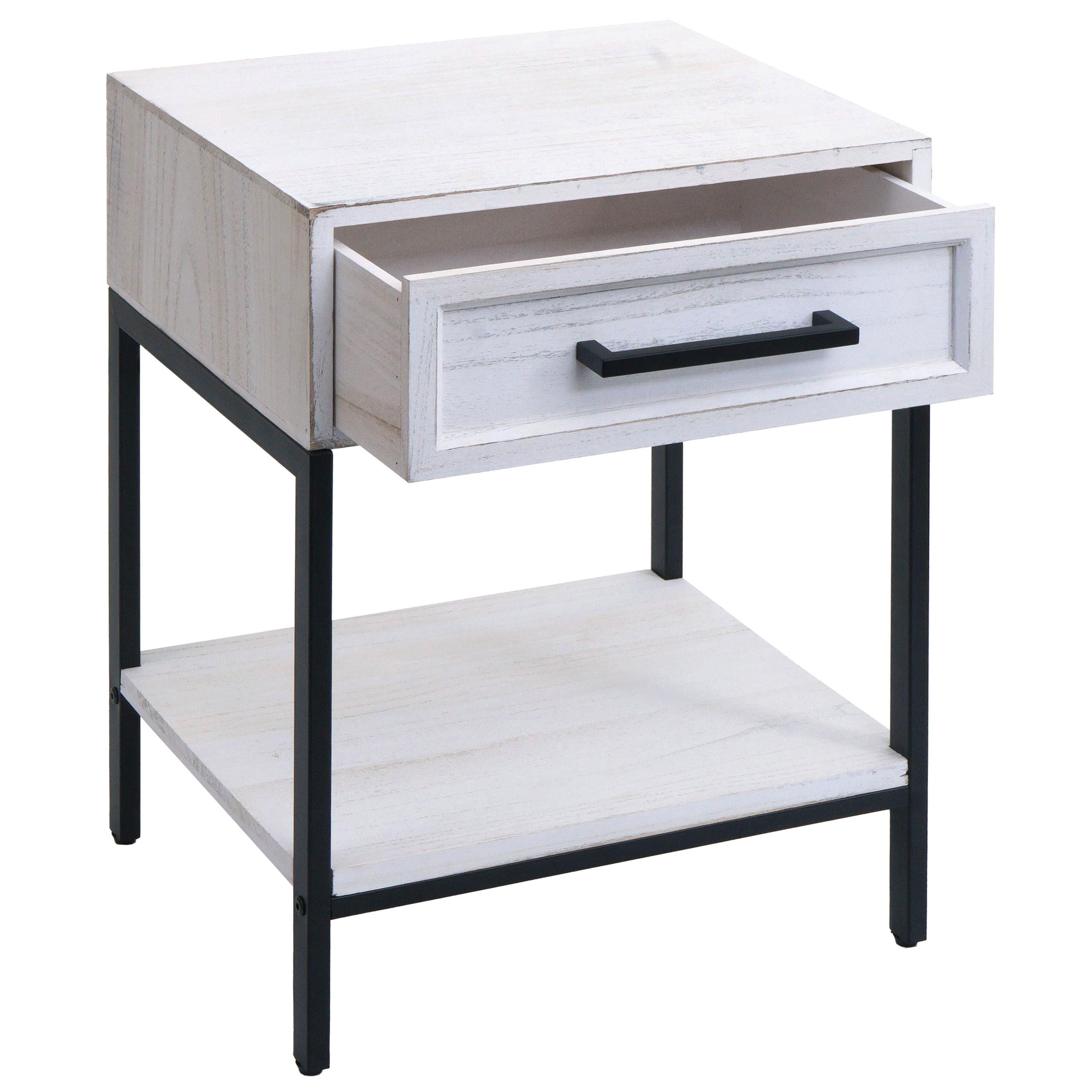 NACHTTISCH rechteckig Weiß - Weiß, Holz (43/59/36cm) - MCW