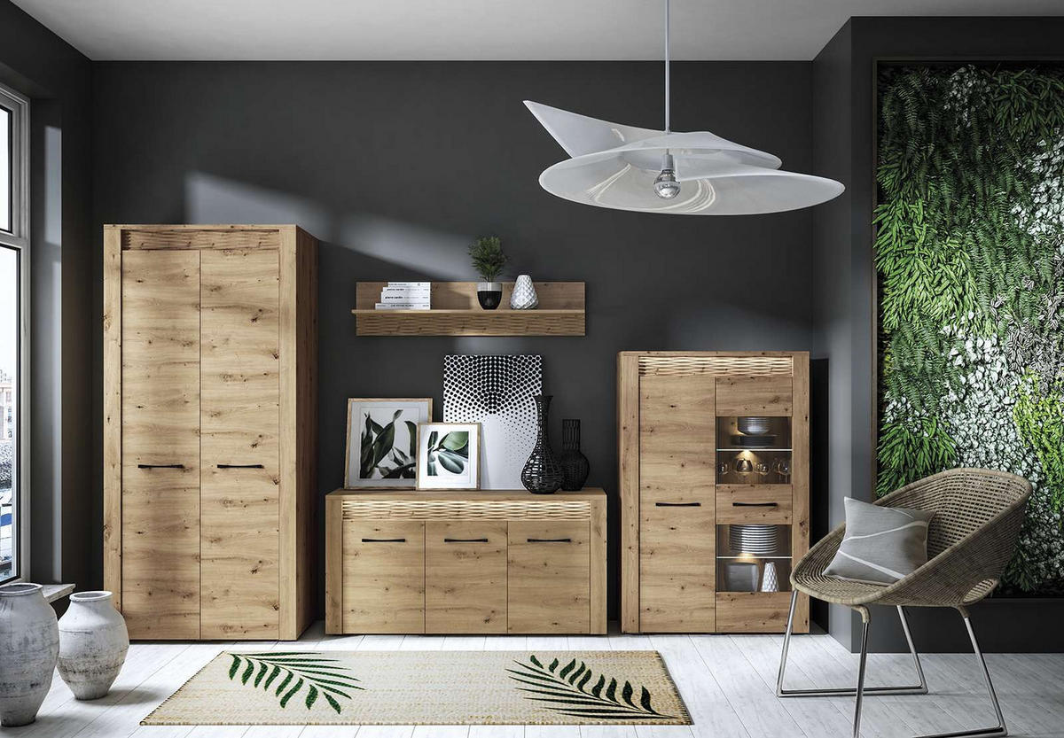 KLEIDERSCHRANK – 92 cm – Artis – Eiche Artisan - Eiche Artisan, Holzwerkstoff (92/200/55cm) - hi-markt
