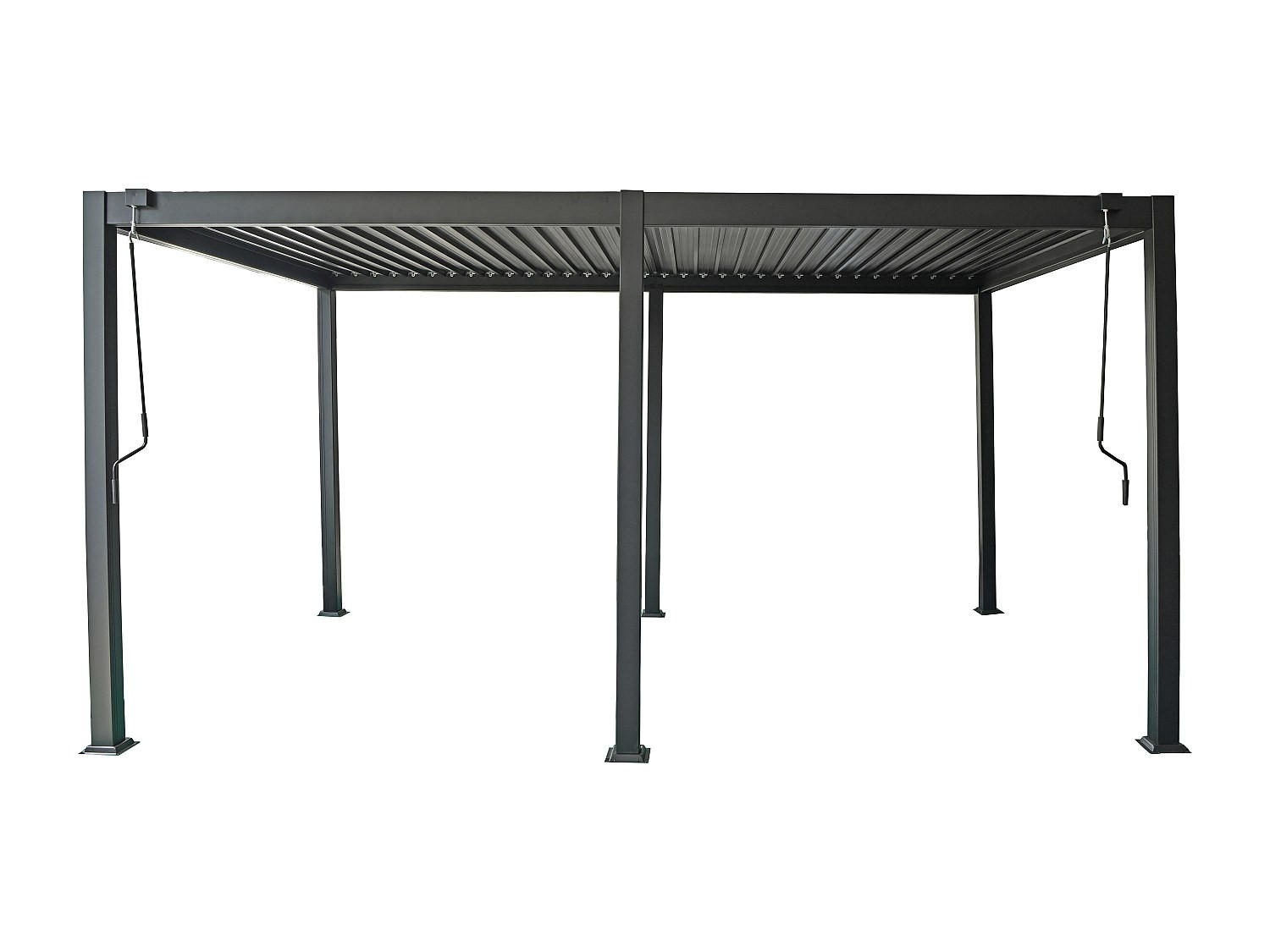 SELBSTTRAGENDE Pergola - 500 cm x 300 cm - Metall - Anthrazitgrau AMALFI - Anthrazit, Metall (500/250/300cm) - Vente-Unique