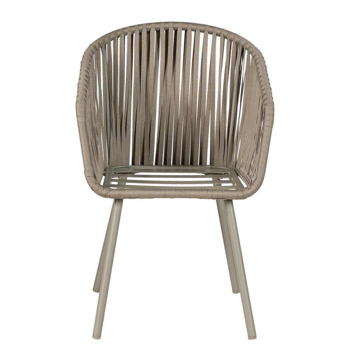 GARTENSTUHL - Stahl / Polyester - 2er-Set - Taupe, Textil/Metall (56/79/62cm) - home24