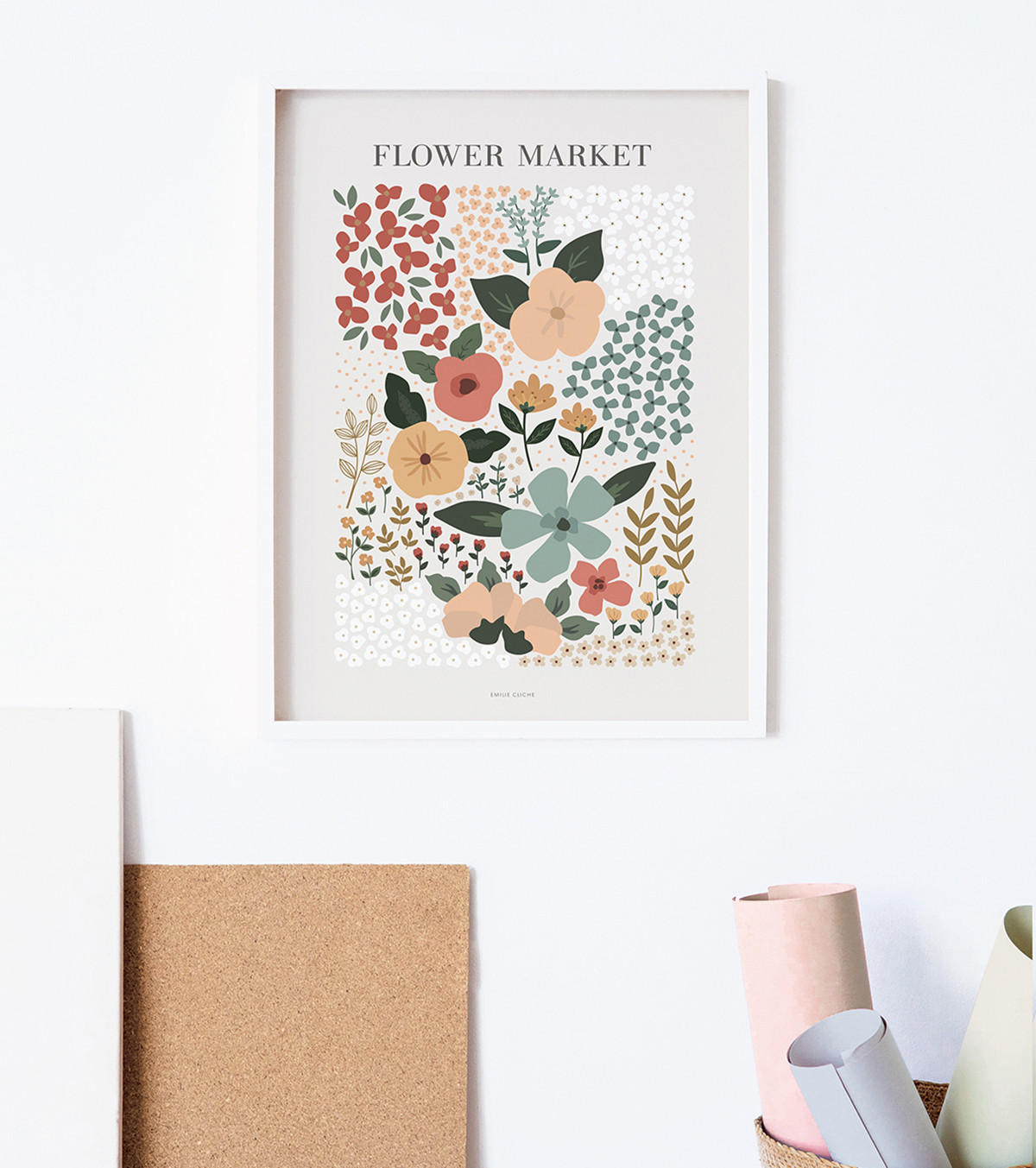 POSTER Blumenmarkt, 30x40 cm - Multicolor, Papier (30/1/40cm) - Lilipinso