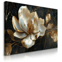 LEINWANDBILD Blume 3D Abstraktion Glamour 120/80 cm - Beige/Schwarz, Textil (120/80cm) - Muralo