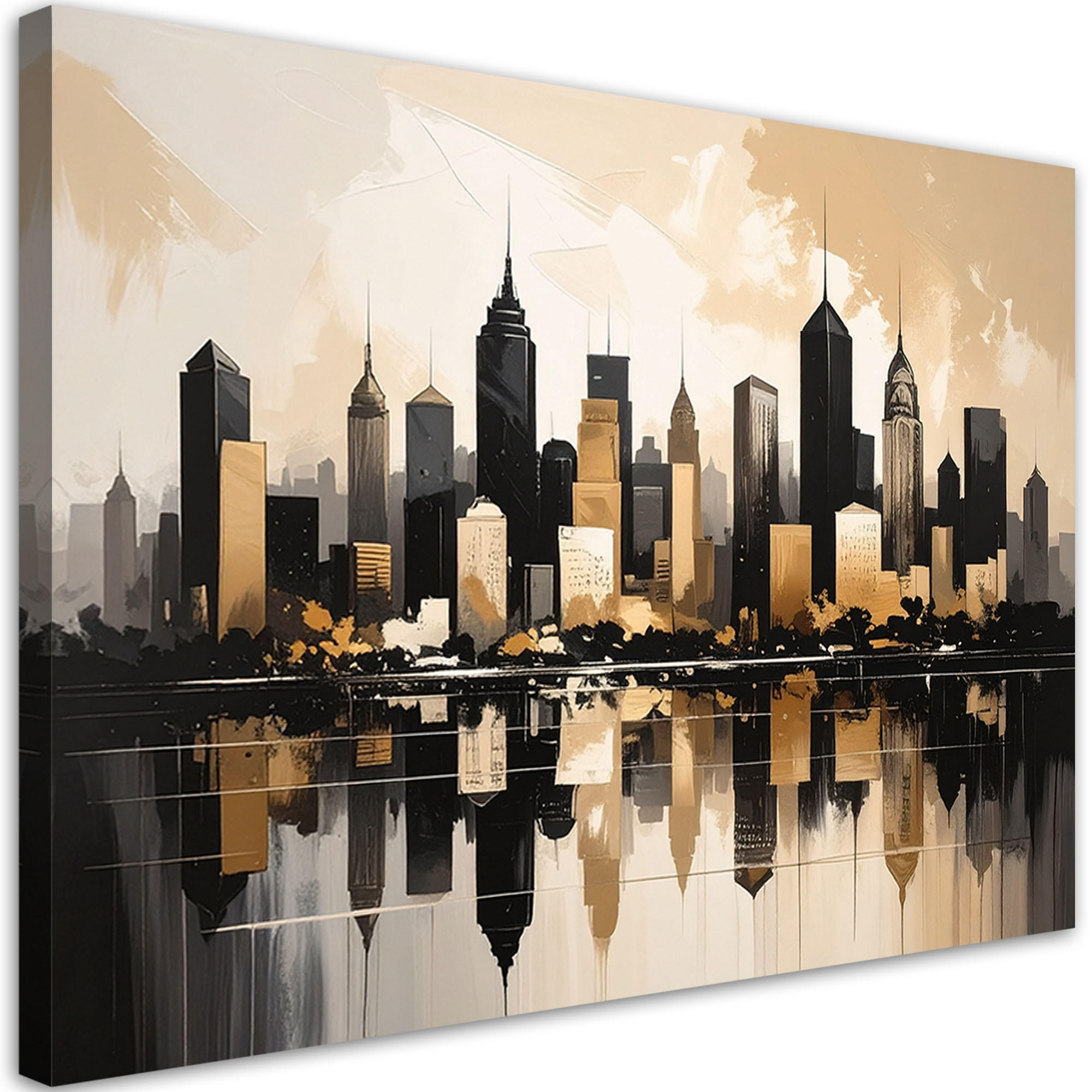 Feeby Leinwandbild Beige 90x60 cm