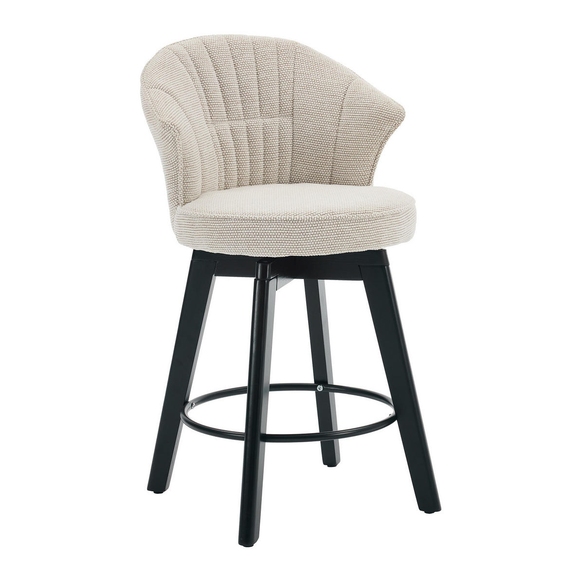 BARHOCKER drehbar mit Rückenlehne 51 x 52,5 x 92,5 cm Beige - Beige, Metall (51/92.5/52.5cm) - Meubliv