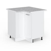 ECKSCHRANK FÜR HAUSRAT R-Line Weiß Hochglanz 75.6 cm mit Tür, mit Arbeitsplatte - Weiß Hochglanz/Weiß, Holzwerkstoff (75.6/81.6/60cm) - Vicco