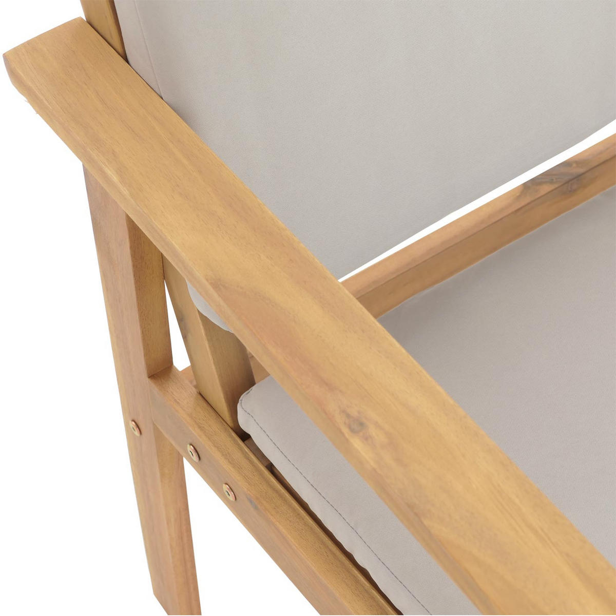 GARTEN-GARNITUR Beige, Grau 1x Bank, 2x Sessel, 1x Tisch-Set - Beige/Grau, Holz - MCW