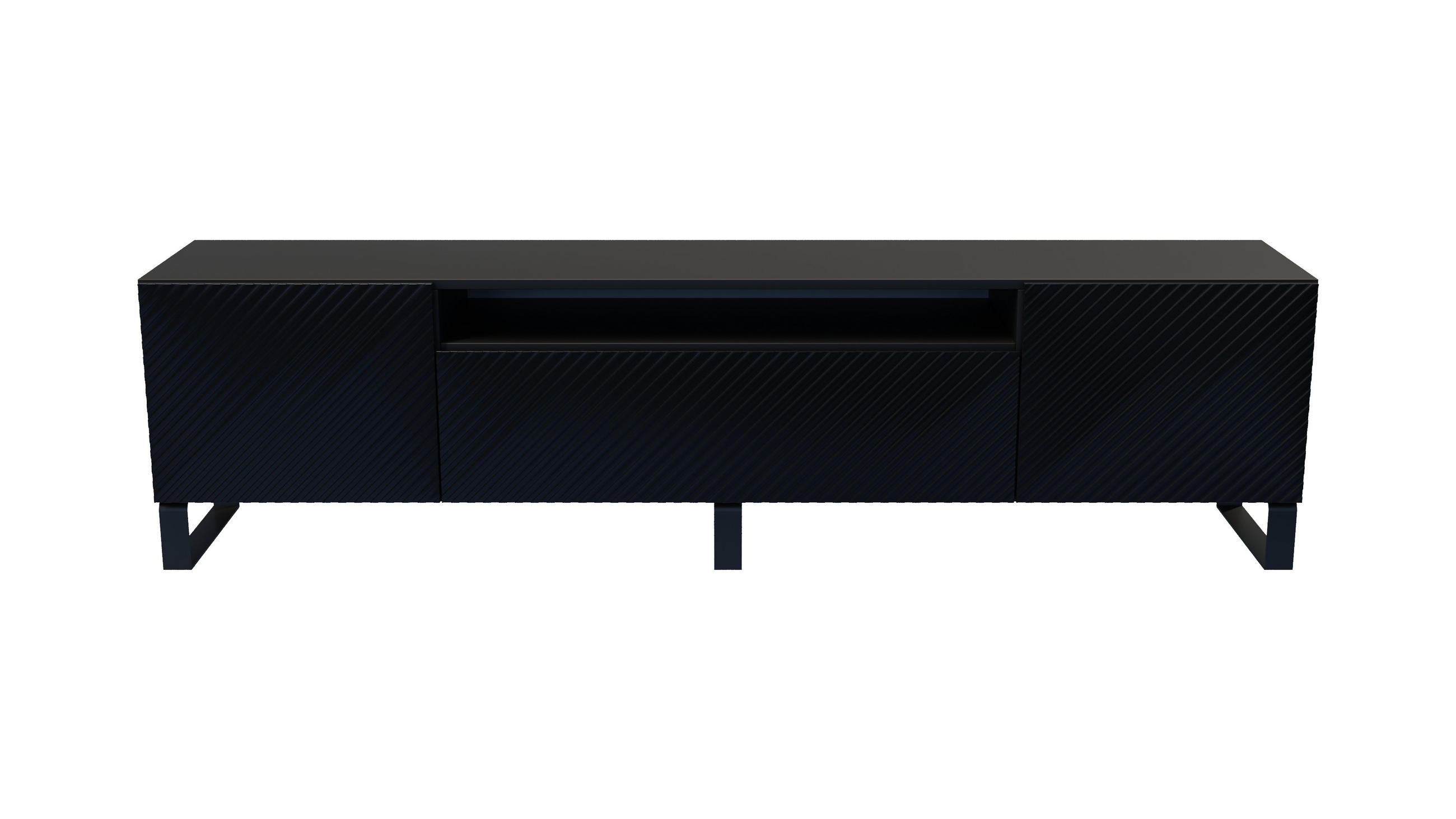 TV-SCHRANK KLER - Schwarz, Holzwerkstoff (200/53/41cm) - Meblini