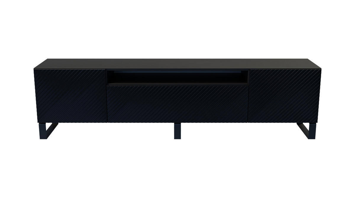 TV-SCHRANK KLER - Schwarz, Holzwerkstoff (200/53/41cm) - Meblini