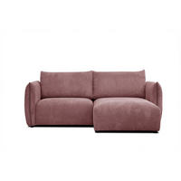 ECKSOFA TAUER 3-Sitzer, altrosa - Schwarz/Altrosa, Holzwerkstoff/Kunststoff (206/173cm) - Courtois Laville